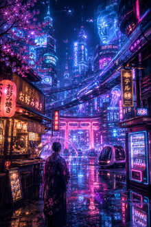 Tokyo 2300 Rainy Neon Dreamscape Poster – Premium Semi-Gloss