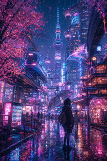 Tokyo 2300 Dreamscape Poster – Premium Semi-Gloss