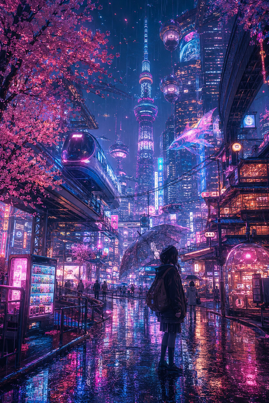 Tokyo 2300 Dreamscape Poster – Premium Semi-Gloss